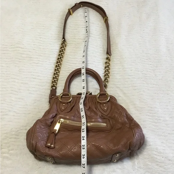 Marc Jacobs Brown Quilted Leather Stam Bag